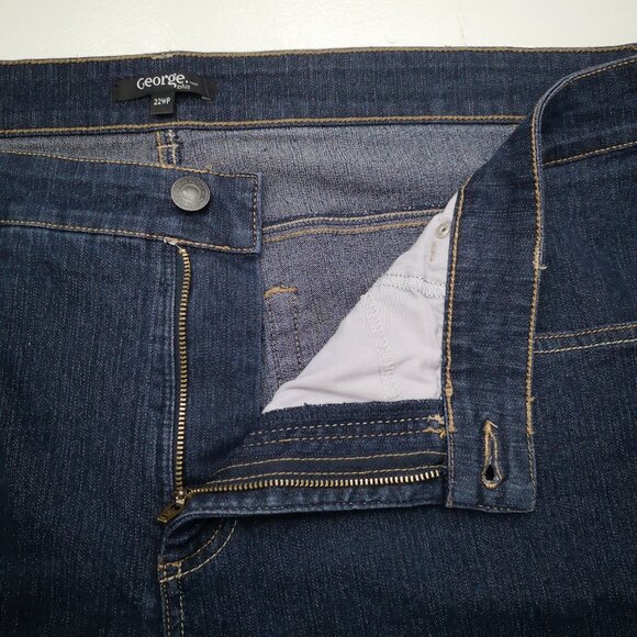George Plus Ladies Size 22WP Dark Wash Straight Fit Blue Jeans - Picture 9 of 13